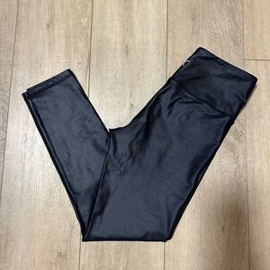 ZYIA Active Black Metallic Light n Tight High Waist Leggings- Size 6-8